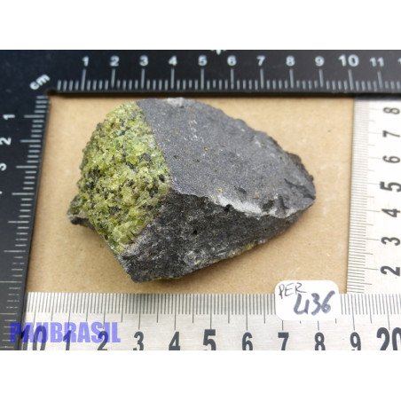 Péridot sur Basalte Pierre Brute 146g