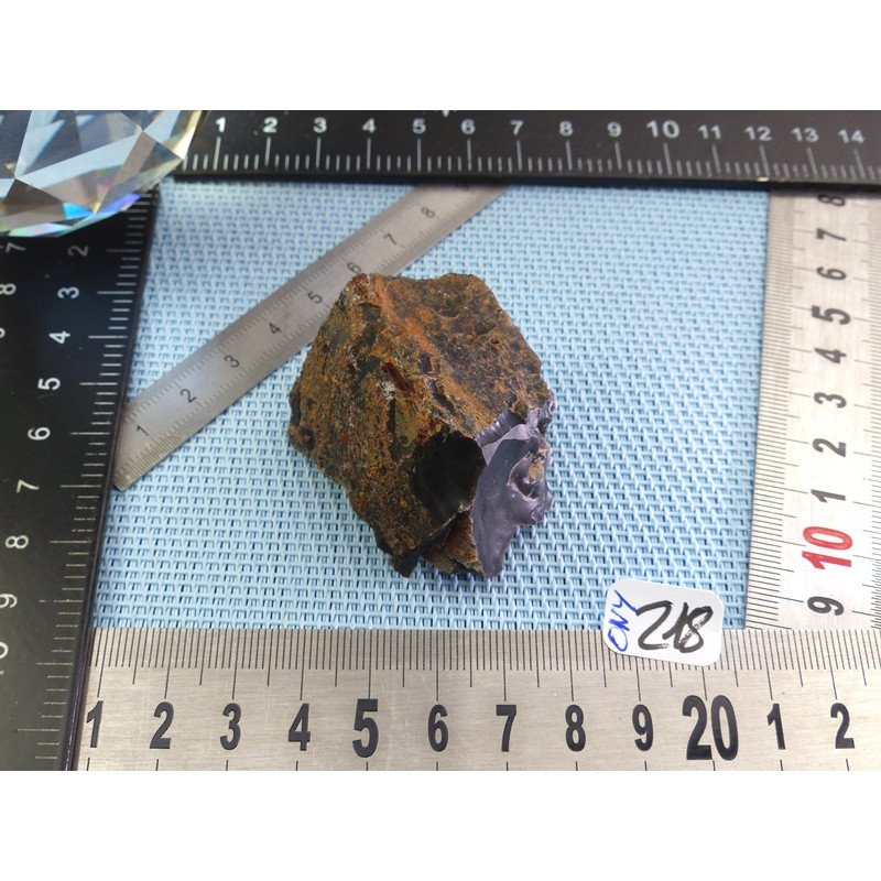 Onyx noir du Brésil en pierre brute de 54gr50