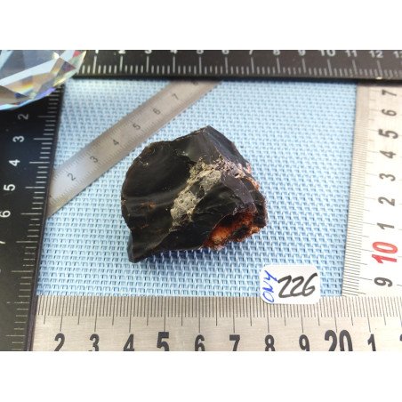 Onyx noir du Brésil en pierre brute de 59g