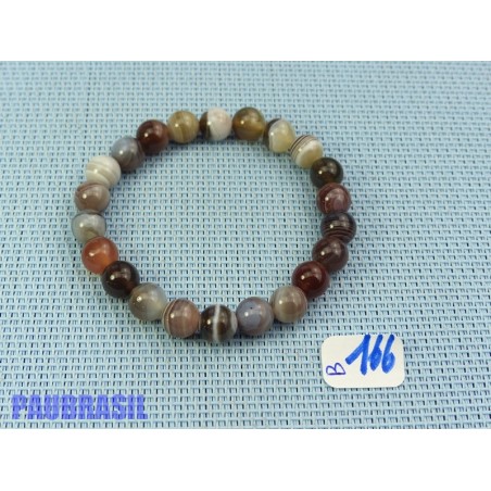 Bracelet Agate Botswana en perles de 8mm Q Extra