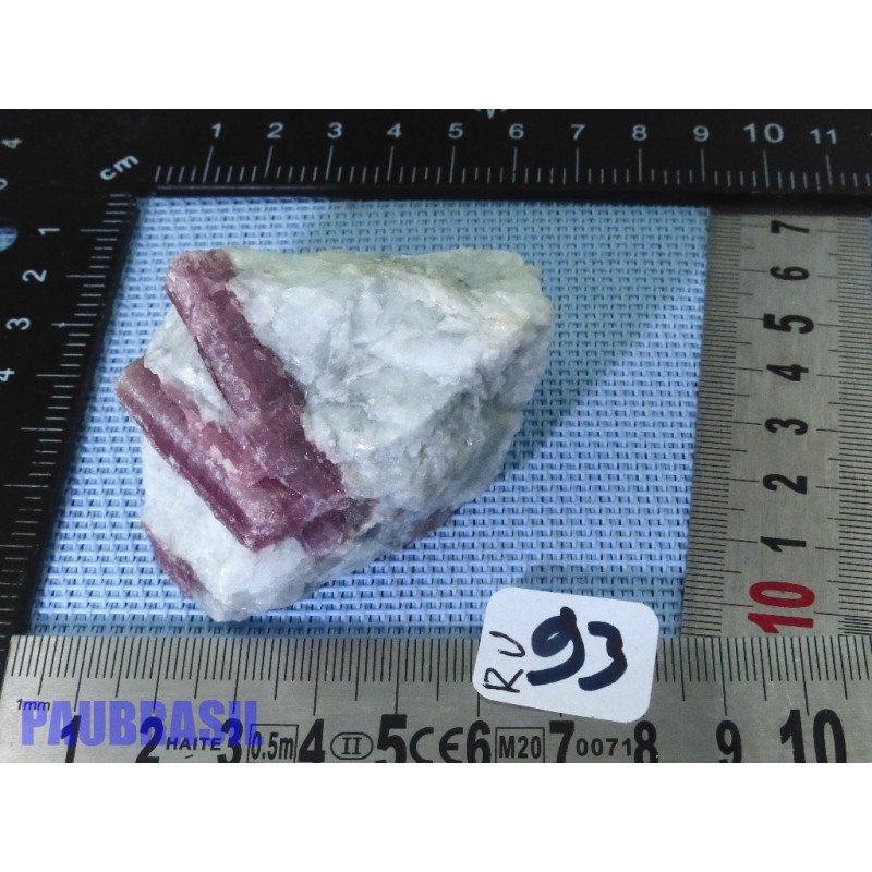 Quartz Rubellite tourmaline rose pierre brute 103g Brésil