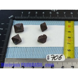 4 Magnétites octaédriques de 10g les 4