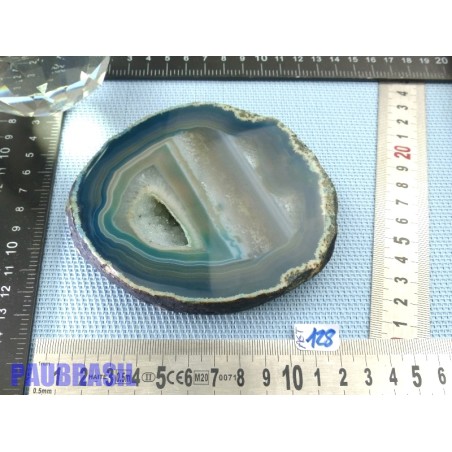 Tranche épaisse d agate teintée une face polie 447gr