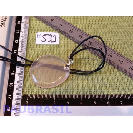 Pendentif Quartz rose mini pierre plate 8g
