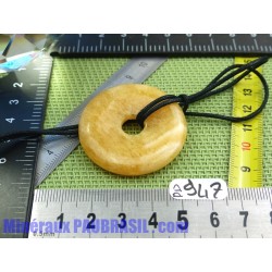 Pi donut pendentif Calcite Orange 4cm