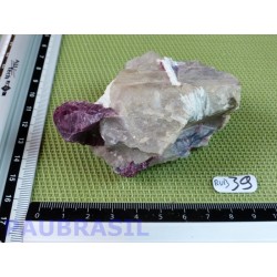 Rubellite tourmaline rose et quartz pierre brute 176gr Brésil qualité moyenne