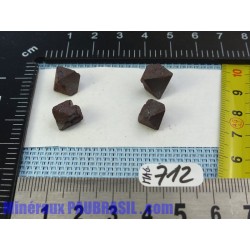 4 Magnétites octaédriques de 8g les 4