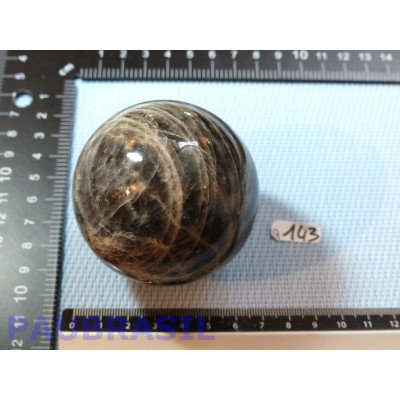 Sphère en Pierre de Lune noire 355g 6,4dia