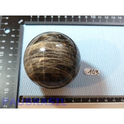 Sphère en Pierre de Lune noire 355g 6,4dia