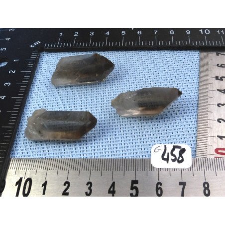 Quartz Fumé Lot de 3 Pointes Brutes 32gr50 | Minéraux Paubrasil