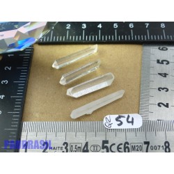 4 Pointes biterminées en cristal de roche Q Extra  pour lithothérapie 6g