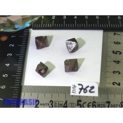 4 Magnétites octaédriques de 10gr50 les 4