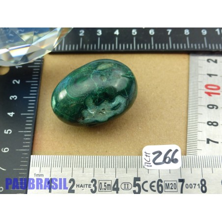 Oeuf en Malachite avec grotte de Chrysocolle Q Extra 72gr 42mm long 29mm diamètre