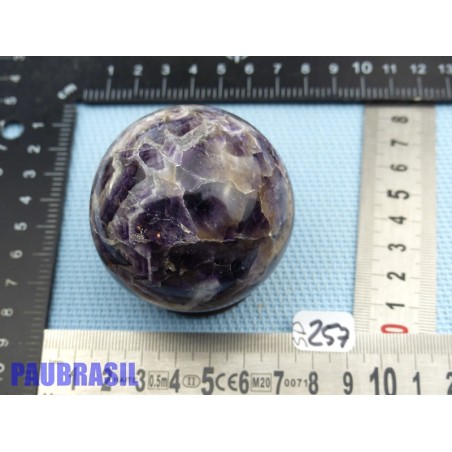 Sphère en Améthyste à Chevrons Madagascar 267gr 60mm diam