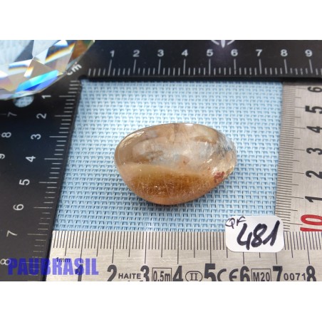 Quartz à inclusions de rutile du Minas Gerais Brésil poli au 2/3 Q Extra 33g