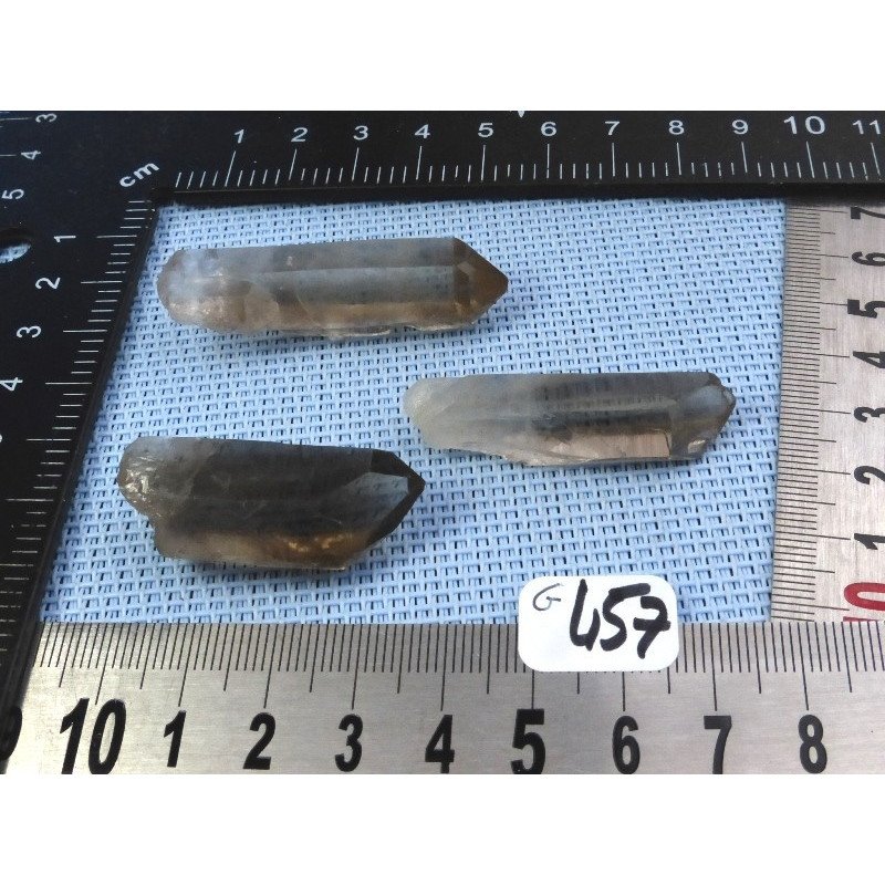 Quartz Fumé Lot de 3 Pointes Brutes 30g | Minéraux Paubrasil