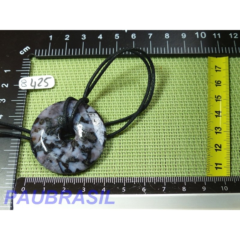 Pi Donut pendentif en Gabbro Merlinite de 4cm