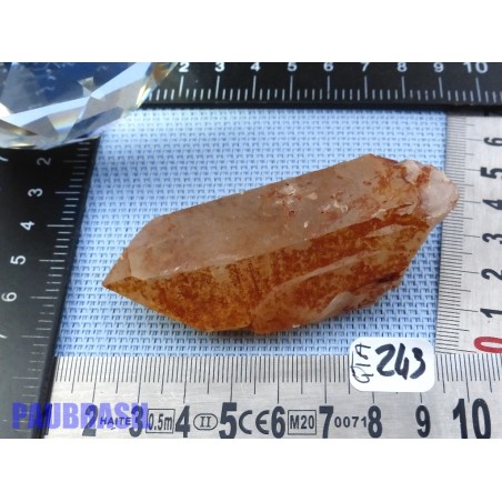 Pointe de Quartz Tangerine de 92gr50 guérisseur doré Brésil