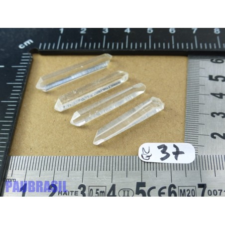 4 Pointes biterminées en cristal de roche Q Extra  pour lithothérapie 6gr50