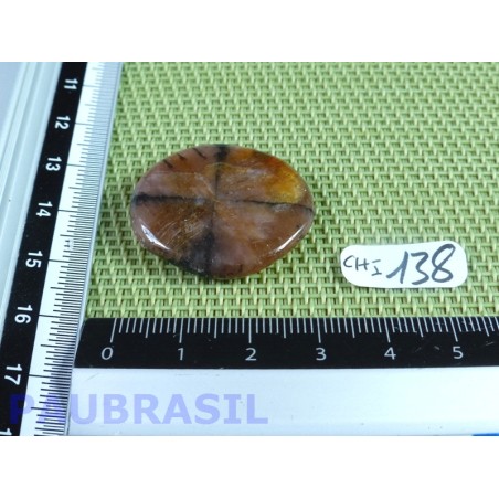 Chiastolite Andalousite mini pierre plate de 8g Chiastolite Andalousite mini pierre plate de 8g