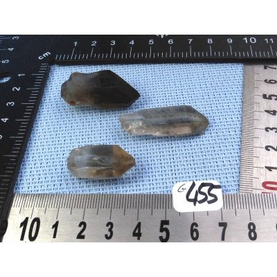 Quartz Fumé Lot de 3 Pointes Brutes 27gr50 | Minéraux Paubrasil