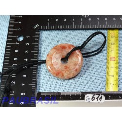 Pi Donut pendentif en Pierre de Soleil naturelle Q Extra 4cm