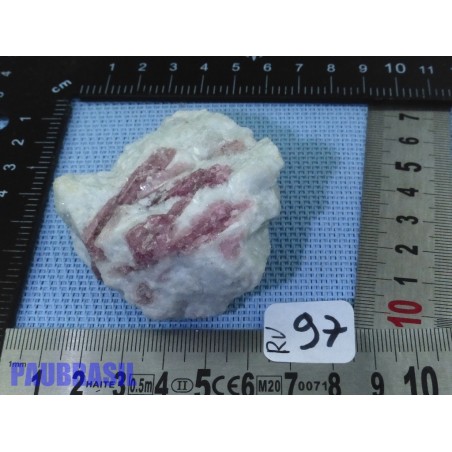 Quartz Rubellite tourmaline rose pierre brute 128gr50 Brésil