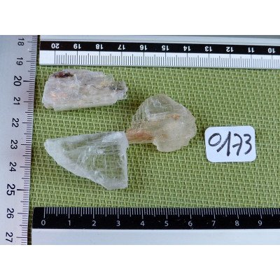 Kunzite Q Extra Lot de 3 Pierres Brutes 44g | Minéraux Paubrasil