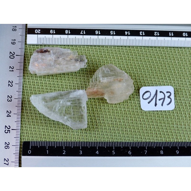 Kunzite Q Extra Lot de 3 Pierres Brutes 44g | Minéraux Paubrasil