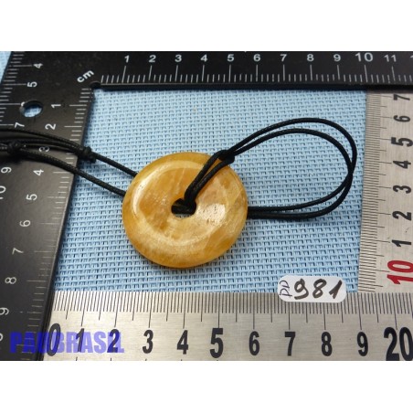 Pi donut pendentif Calcite Orange 4cm