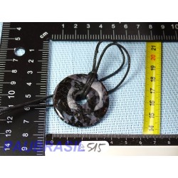 Pi Donut pendentif en Gabbro Merlinite de 4cm