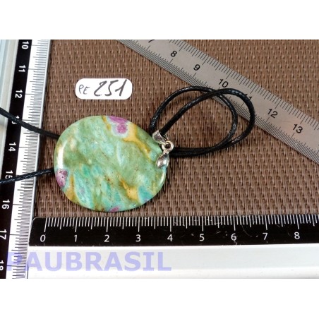 Pendentif Rubis sur Fuchsite mini pierre plate 11gr