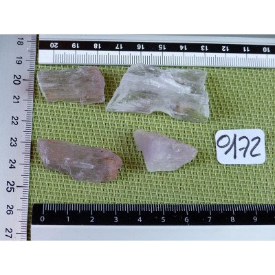 Kunzite Q Extra Lot de 4 Pierres Brutes 50g | Minéraux Paubrasil