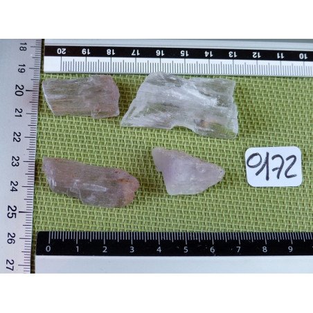 Kunzite Q Extra Lot de 4 Pierres Brutes 50g | Minéraux Paubrasil