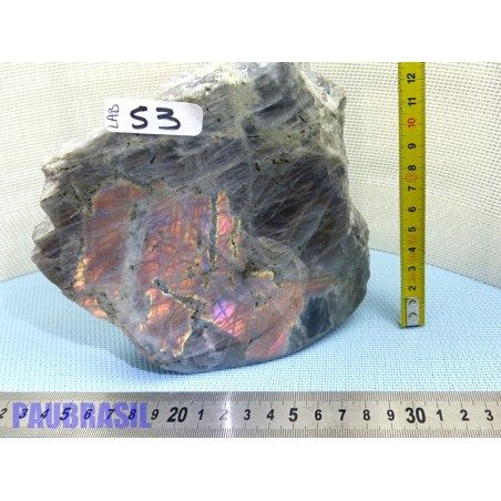 Labradorite brute une face polie Q Extra 1862g - tient debout