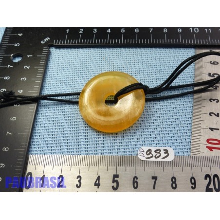 Pi donut pendentif Calcite Orange 4cm