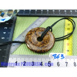 Pi donut pendentif en Bronzite de 4 cm