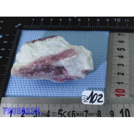 Quartz Rubellite tourmaline rose pierre brute 95gr Brésil