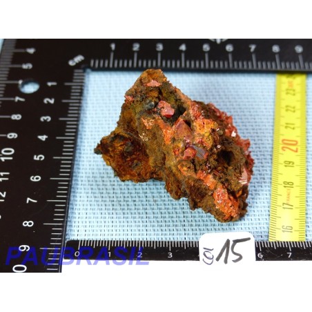 Crocoïte sur Goethite de 86g de Tasmanie