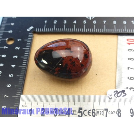 Oeuf Obsidienne Acajou Mahagony 74g 35mm diamètre 50mm long