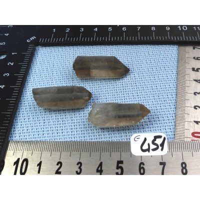 Quartz Fumé Lot de 3 Pointes Brutes 25gr50 | Minéraux Paubrasil