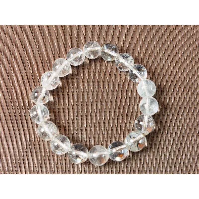 Cristal de Roche Q Extra Bracelet en Perles de 10mm | Minéraux Paubrasil