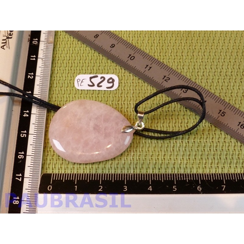 Pendentif Quartz rose mini pierre plate 11gr