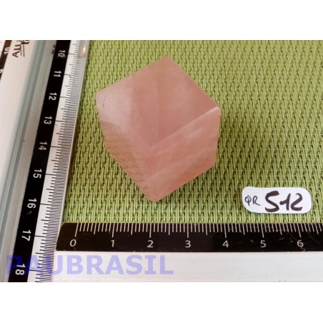 Cube poli en Quartz Rose Q Extra Brésil 42g 26mm Cube poli en Quartz Rose Q Extra Brésil 42g 26mm