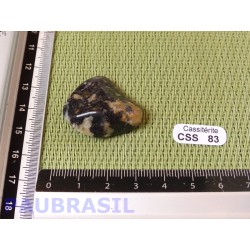Cassiterite sur quartz en pierre roulée 10g