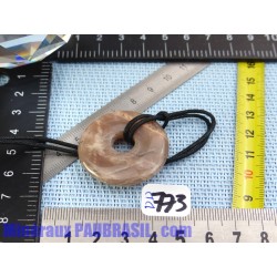Pi donut pendentif en Pierre de lune Orthose Q Extra 35mm