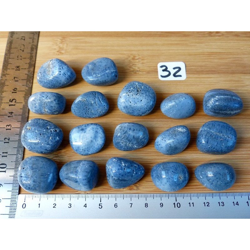 Corail Bleu Pierre Roulée à l unité de 25 à 28 mm | Minéraux Paubrasil