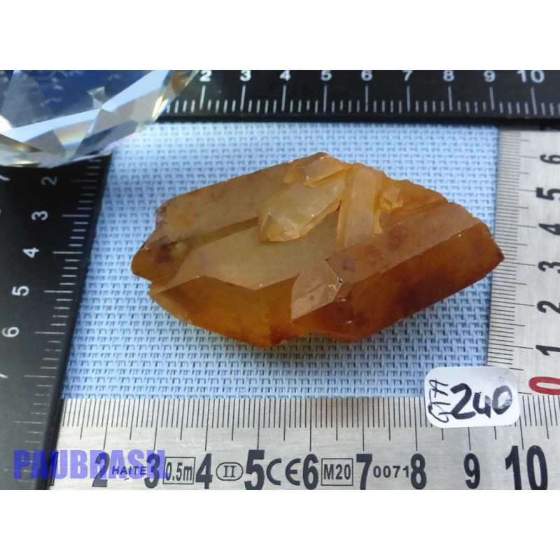 Pointe de Quartz Tangerine de 105gr guérisseur doré Brésil Qualité moyenne