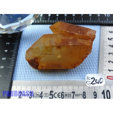 Pointe de Quartz Tangerine de 105gr guérisseur doré Brésil Qualité moyenne