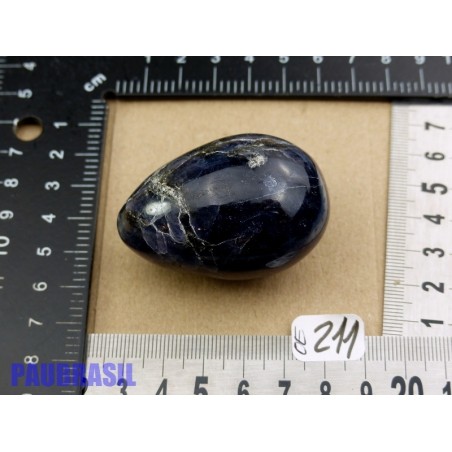 Oeuf en Cordiérite - Iolite - Dichroïte 90gr50 35mm diamètre 53mm long